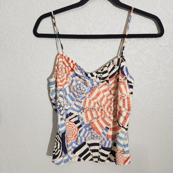 Diane von Furstenberg Cami Tank Top Womens Small Silk Multicolor Abstract Print - Picture 1 of 9